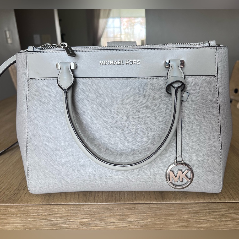Michael Kors Grey Bag (12.5 inches wide and 9.5 inches tall)